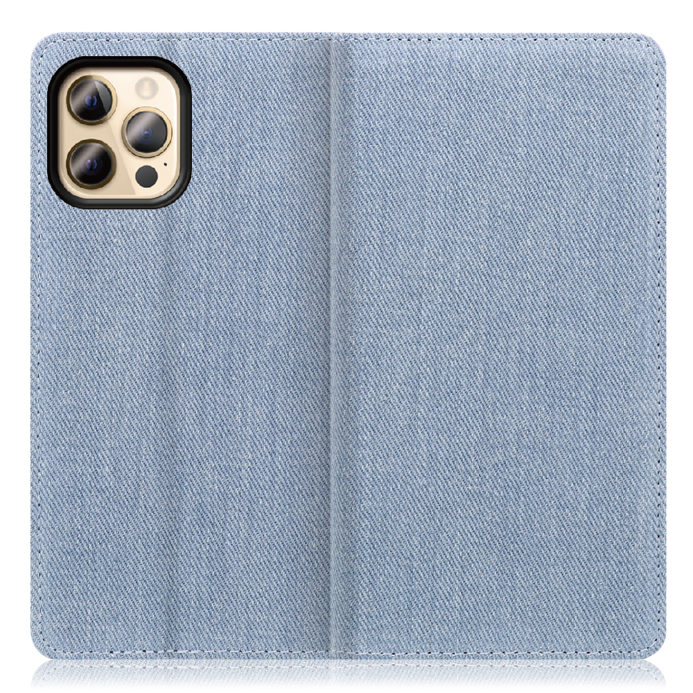 LOOF Denim Series iPhone 12 Pro Max [ライトブルー] デニム 手帳型ケース カード収納付き ベルトなし