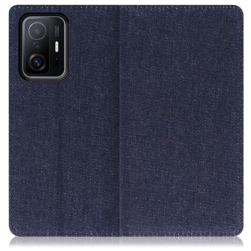 LOOF Denim Series Xiaomi 11T / 11T Pro [ブルー] デニム生地を使用 手帳型ケース カード収納付き ベルトなし