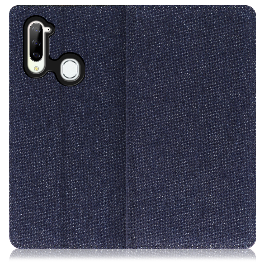 LOOF Denim Libero 5G 用 [ブルー] デニム生地を使用 手帳型ケース カード収納付き ベルトなし