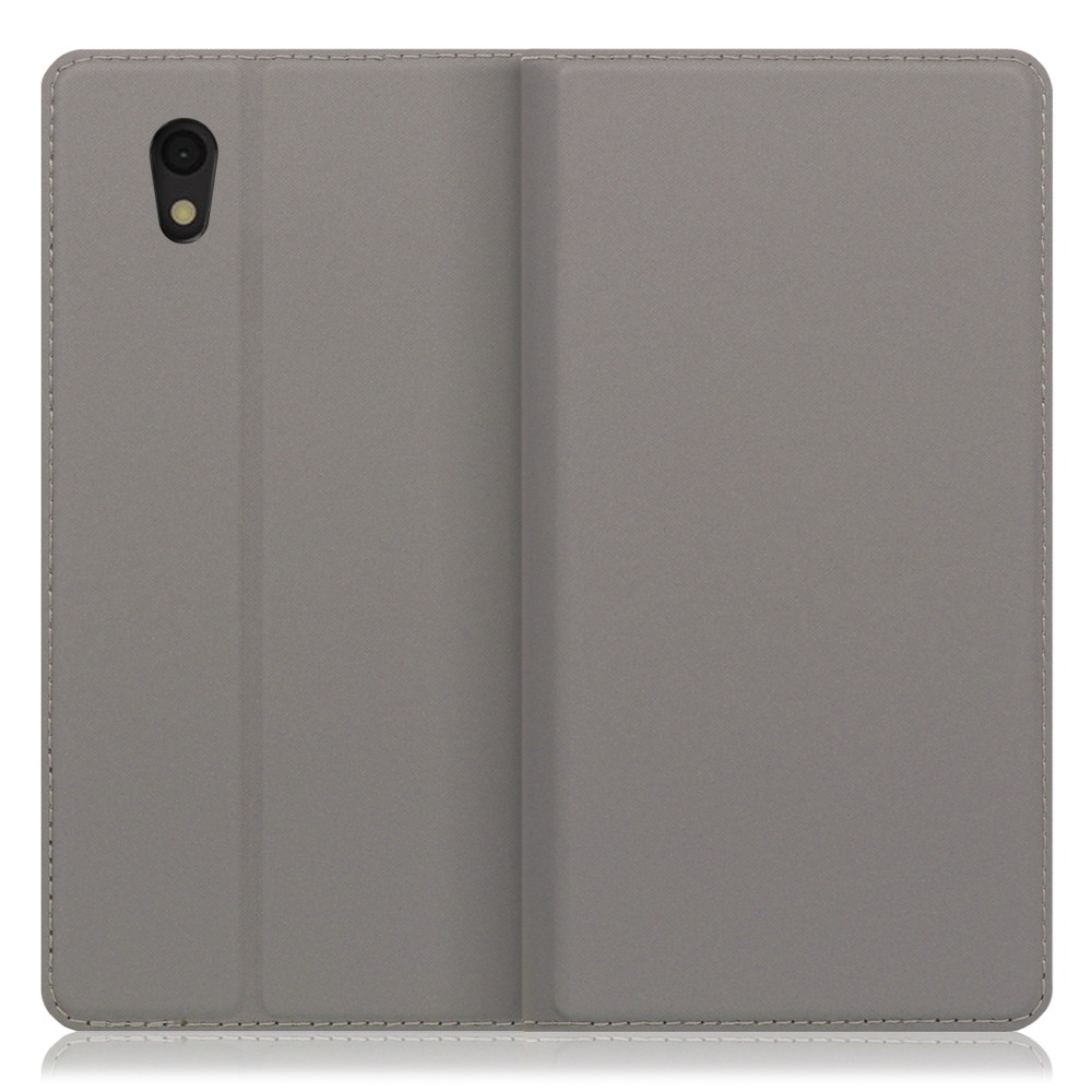 LOOF SKIN SLIM Android One S3 用 [グレー] 薄い 軽量 手帳型ケース カード収納 幅広ポケット ベルトなし