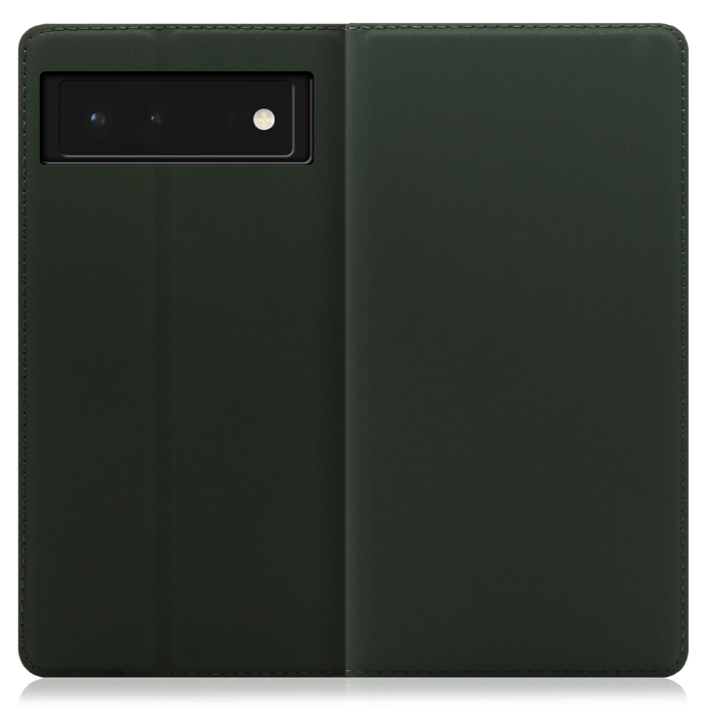 LOOF SKIN SLIM Google Pixel 6 [エバーグリーン] 薄い 軽量 手帳型ケース カード収納 幅広ポケット ベルトなし
