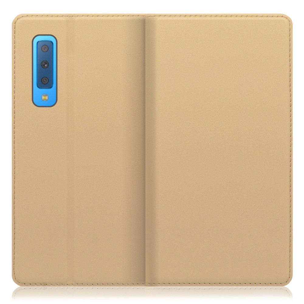 LOOF SKIN SLIM Galaxy A7 / SM-A750C 用 [ゴールド] 薄い 軽量 手帳型ケース カード収納 幅広ポケット ベルトなし