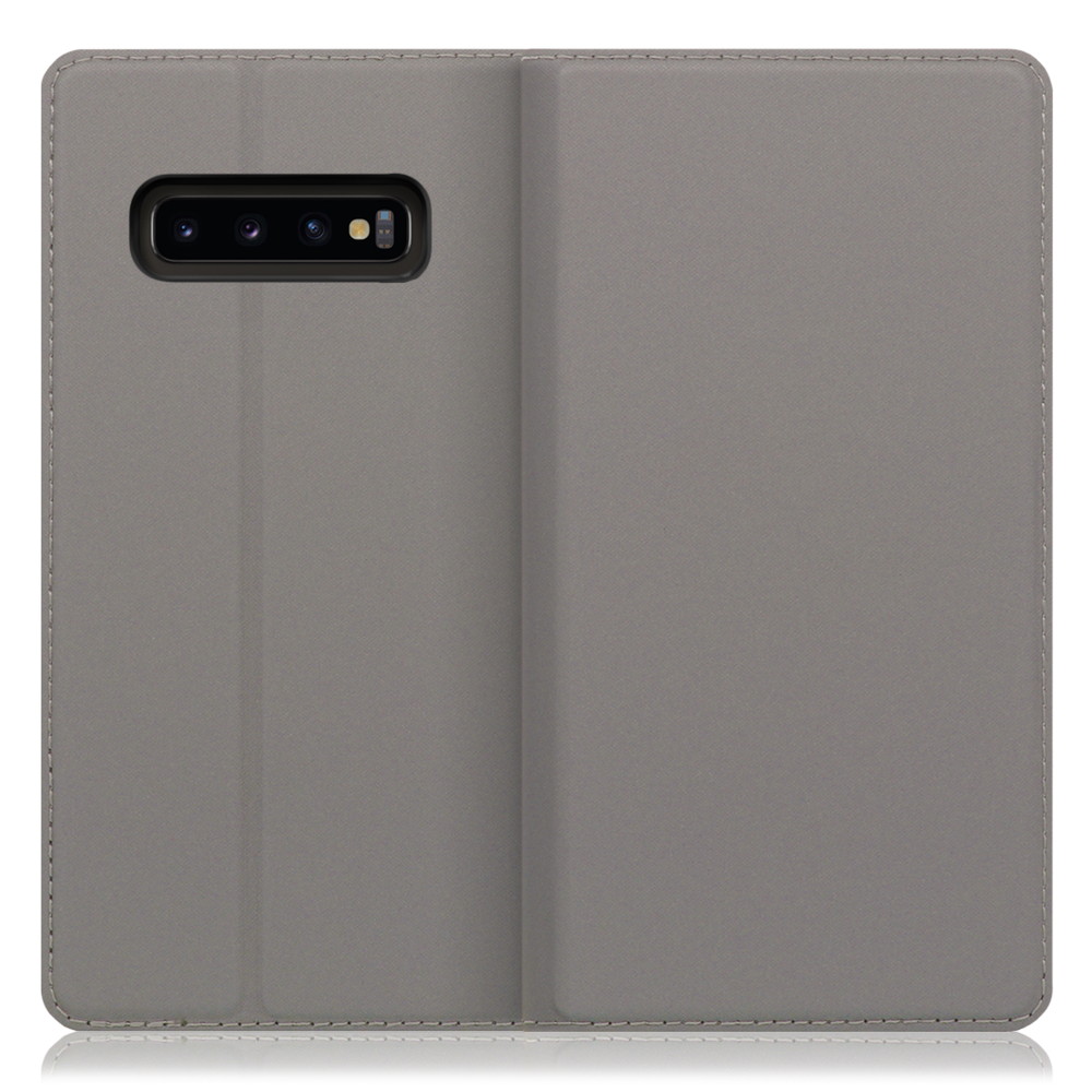 LOOF SKIN SLIM Galaxy S10+ / SC-04L / SCV42 用 [グレー] 薄い 軽量 手帳型ケース カード収納 幅広ポケット ベルトなし