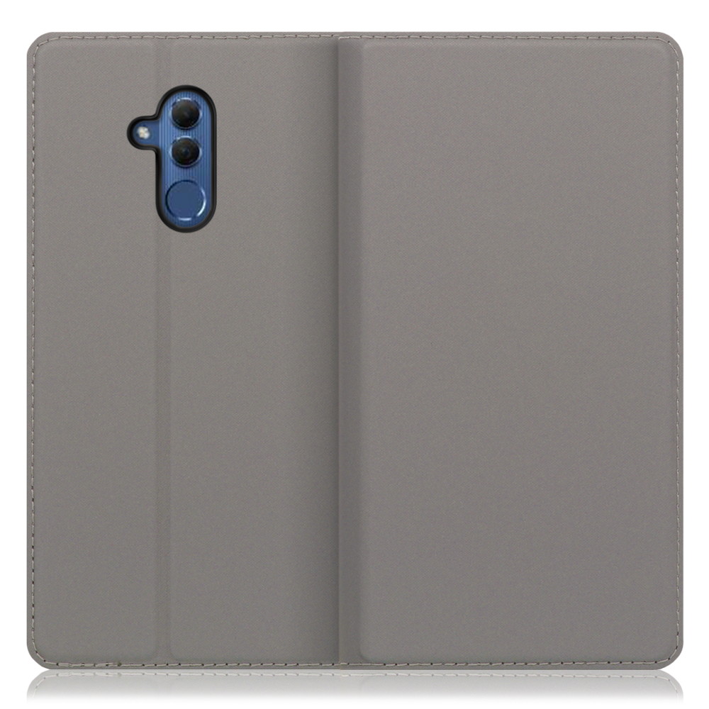 LOOF SKIN SLIM HUAWEI Mate 20 lite / SNE-LX2 用 [グレー] 薄い 軽量 手帳型ケース カード収納 幅広ポケット ベルトなし
