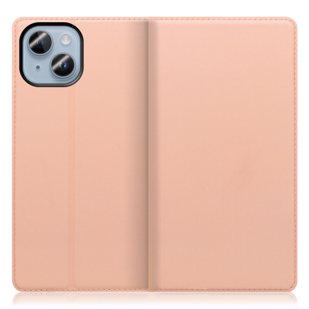 LOOF SKIN SLIM iPhone 14 用 [アンバーローズ] 薄い 軽量 手帳型ケース カード収納 幅広ポケット ベルトなし
