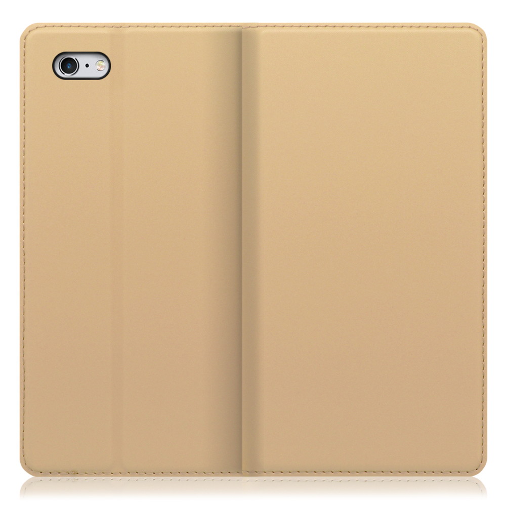 LOOF SKIN SLIM iPhone 6 Plus / 6s Plus 用 [ゴールド] 薄い 軽量 手帳型ケース カード収納 幅広ポケット ベルトなし