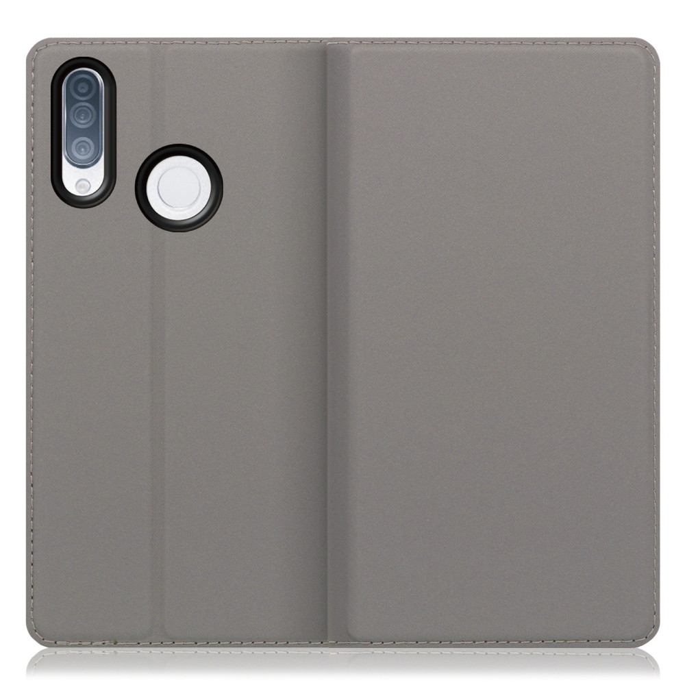LOOF SKIN SLIM TONE e20 用 [グレー] 薄い 軽量 手帳型ケース カード収納 幅広ポケット ベルトなし
