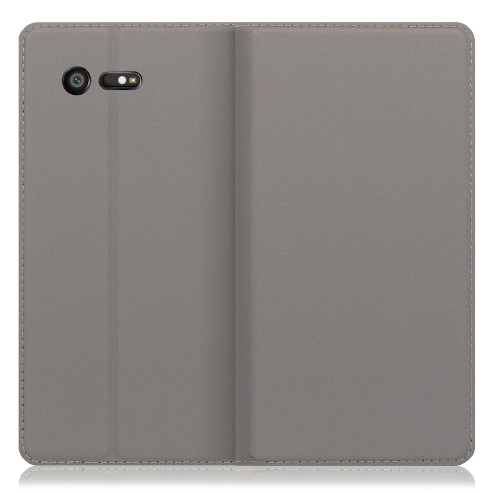 LOOF SKIN SLIM Xperia X Compact / SO-02J 用 [グレー] 薄い 軽量 手帳型ケース カード収納 幅広ポケット ベルトなし