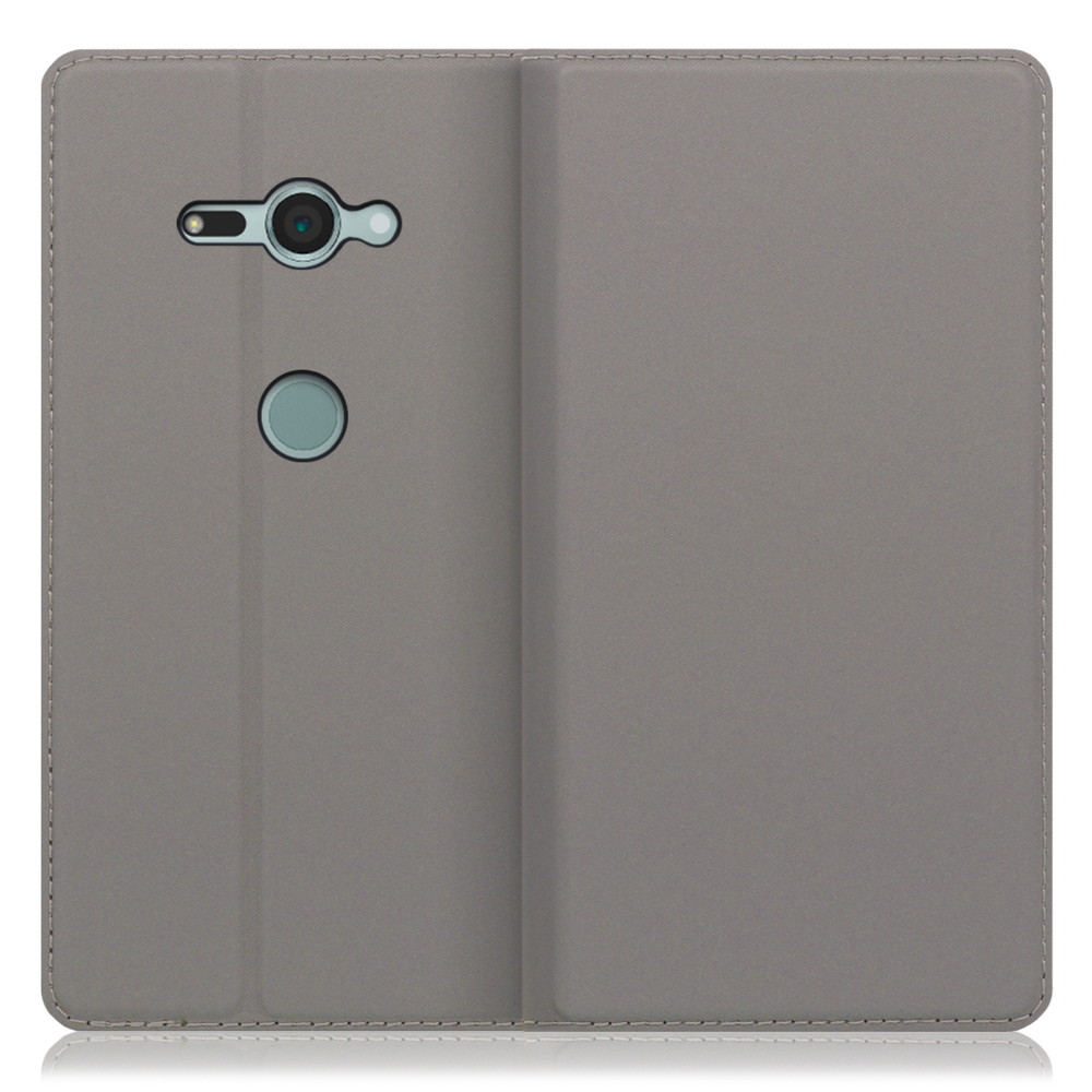 LOOF SKIN SLIM Xperia XZ2 Compact / SO-05K 用 [グレー] 薄い 軽量 手帳型ケース カード収納 幅広ポケット ベルトなし