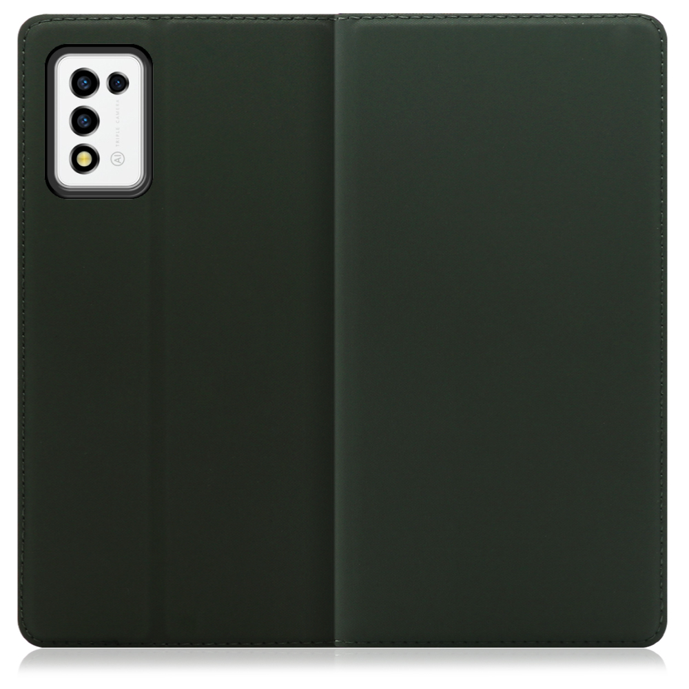 LOOF SKIN SLIM Libero 5G III / A202ZT 用 [エバーグリーン] 薄い 軽量 手帳型ケース カード収納 幅広ポケット ベルトなし