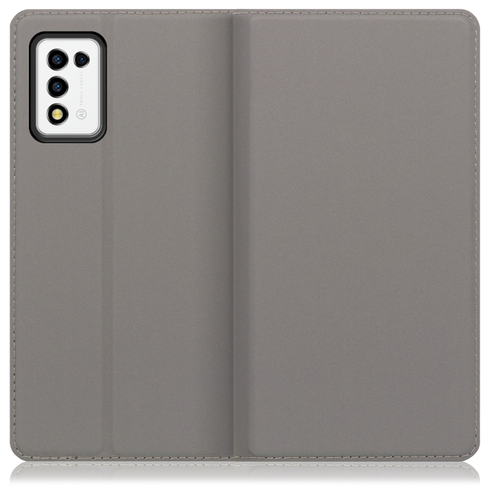 LOOF SKIN SLIM Libero 5G III / A202ZT 用 [グレー] 薄い 軽量 手帳型ケース カード収納 幅広ポケット ベルトなし