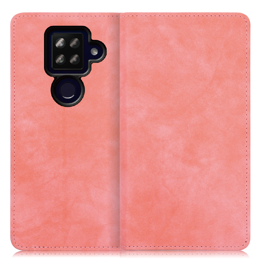 LOOF VINTAGE AQUOS sense4 plus用  [ピンク] ヴィンテージカラー シンプル 手帳型ケース カード収納 幅広ポケット ベルトなし