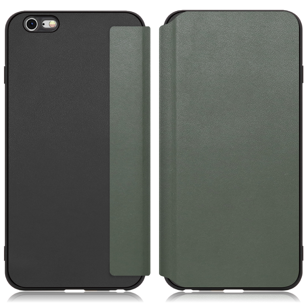LOOF SLIM-FIT Series iPhone 6 Plus / 6s Plus 用 [エバーグリーン] 手帳型ケース 携帯ケース 背面 ケース カバー ハードケース 背面カバー ストラップホール ブランド 人気 マグネット無し 薄い 軽い カード収納 撥水加工 コンパクト シンプル レディース メンズ