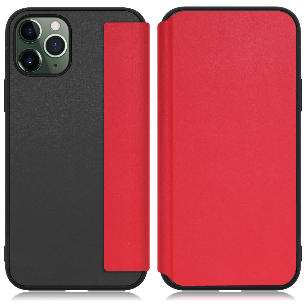 LOOF SLIM-FIT Series iPhone 11 Pro 用 [スカーレット] 手帳型ケース 携帯ケース 背面 ケース カバー ハードケース 背面カバー ストラップホール ブランド 人気 マグネット無し 薄い 軽い カード収納 撥水加工 コンパクト シンプル レディース メンズ