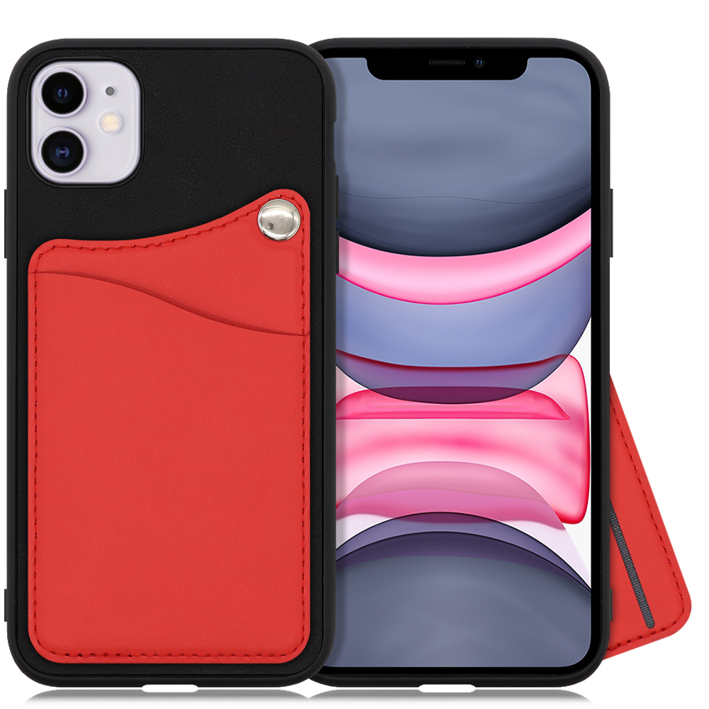 LOOF MODULE-CARD BICOLOR Series iPhone 11 用 [スカーレット] スマホケース ハードケース カード収納 ポケット キャッシュレス FeliCa対応 スマート決済 かざすだけ