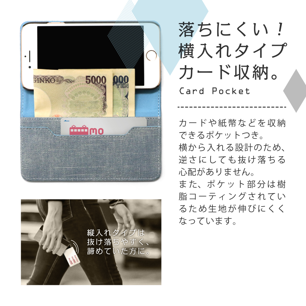 LOOF Denim iPhone 11 Pro Max 用 [ライトブルー] デニム 手帳型ケース カード収納付き ベルトなし