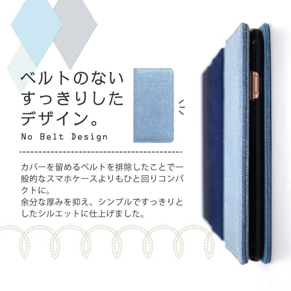 LOOF Denim ZenFone Max Plus (M1) / ZB570TL 用 [ライトブルー] デニム 手帳型ケース カード収納付き ベルトなし