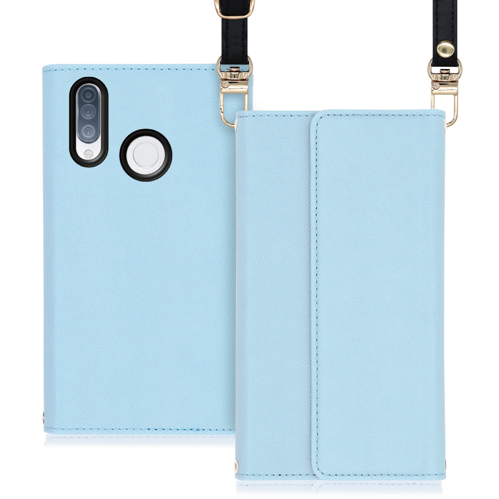 LOOF Strap TONE e20 用 [ブルー] 両手が使える ネックストラップ ショルダー ロングストラップ付きケース カード収納 幅広ポケット