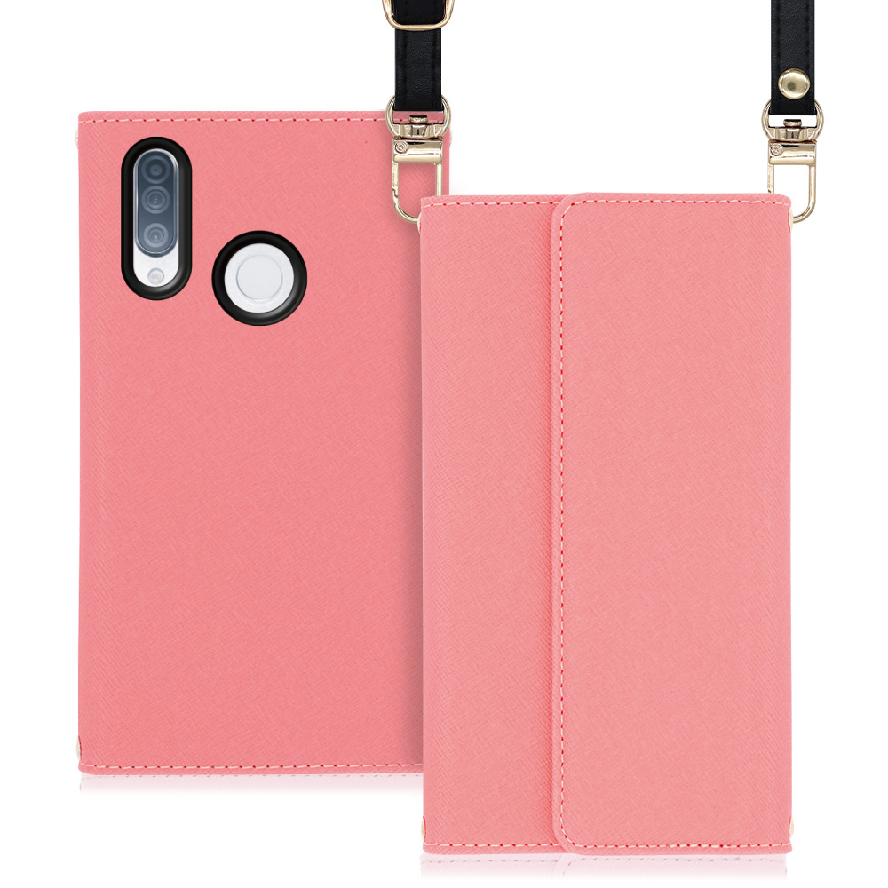 LOOF Strap TONE e20 用 [ピンク] 両手が使える ネックストラップ ショルダー ロングストラップ付きケース カード収納 幅広ポケット