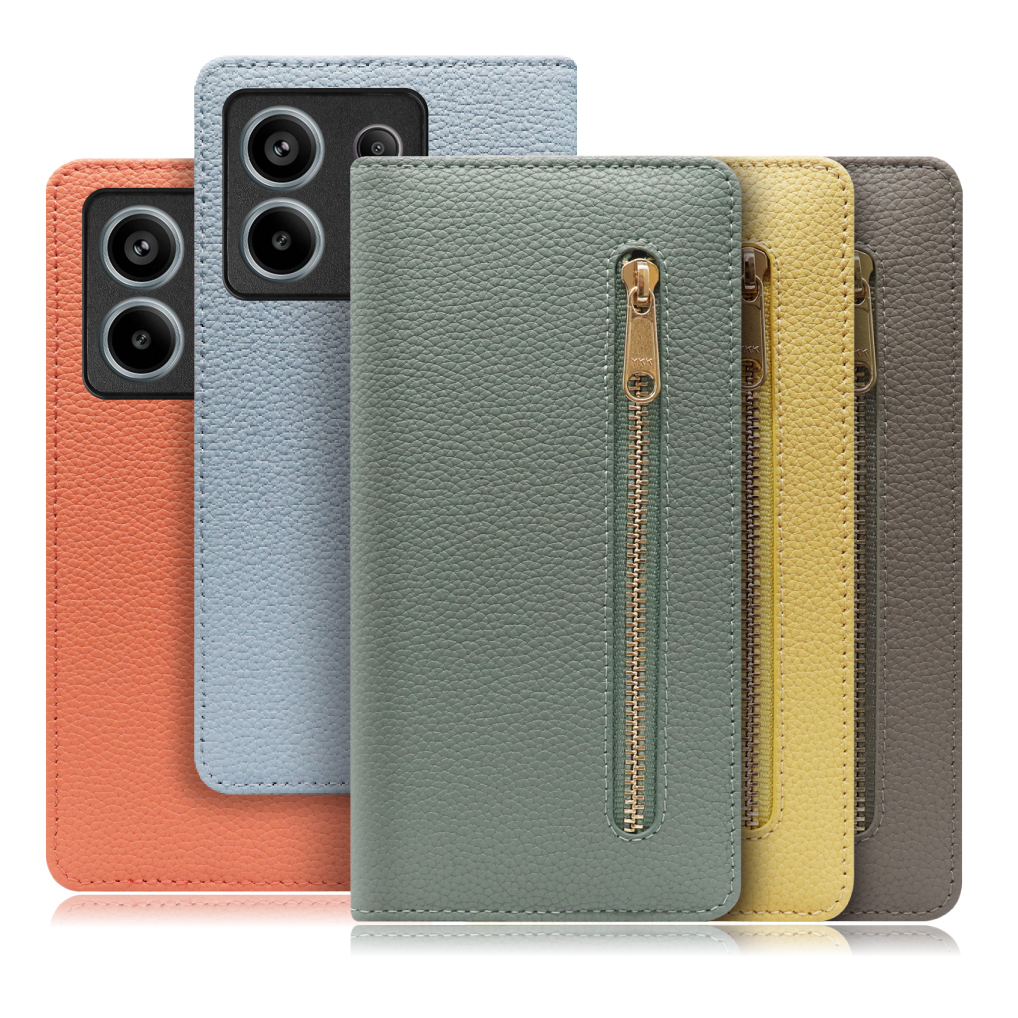 [ LOOF POCKET ] Redmi Note 13 Pro 5G  スマホケース ケース カバー 手帳型ケース カード収納 本革 マグネットなし ベルトなし ポケット ファスナー [ Redmi Note 13 Pro 5G ]
